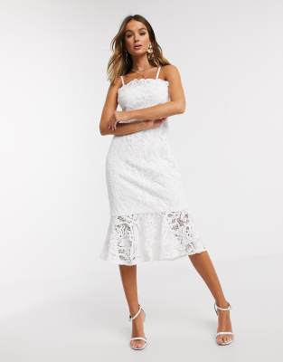 white pephem dress