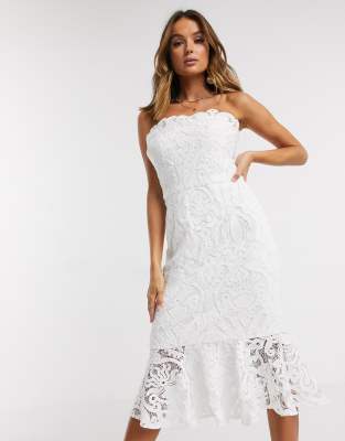 white pephem dress