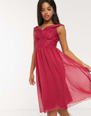 berry bardot dress