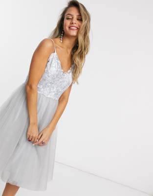 asos grey prom dress