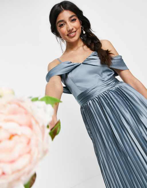 chi chi london satin dress Chi Chi London Lauren satin dress in blue
