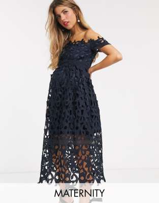 asos black lace maternity dress