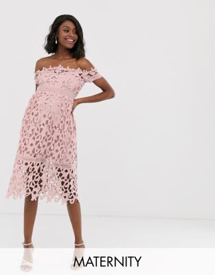 chi chi london pink bardot dress