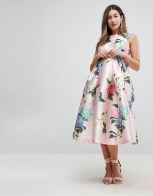 chi chi floral print midi dress