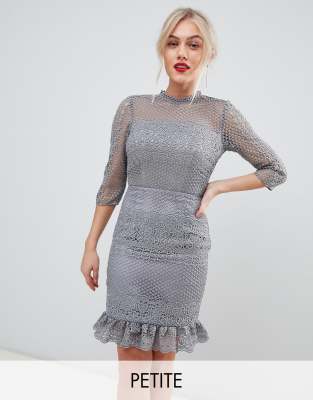 asos grey lace dress