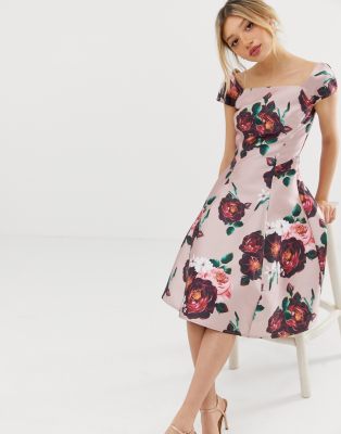 chi chi floral print midi dress