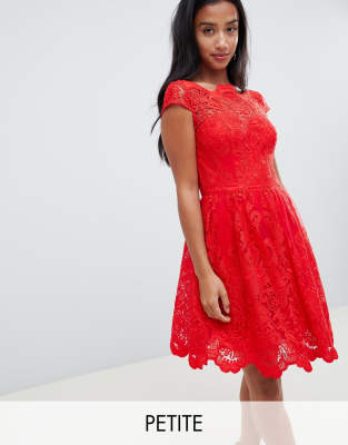 petite red formal dress