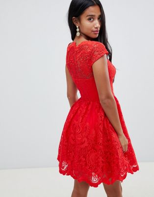 chi chi red lace dress