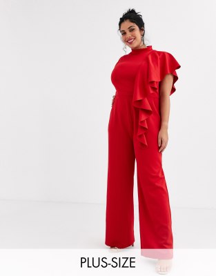 red plus size jumpsuit