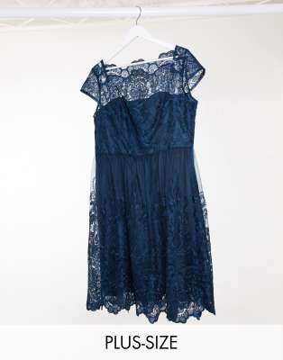 chi chi london lace bardot midi dress