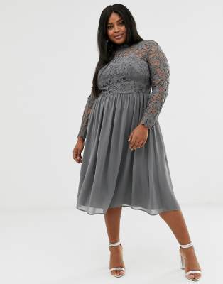 plus lace midi dress