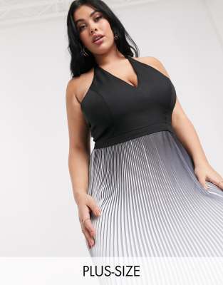 plus size pleated midi dress