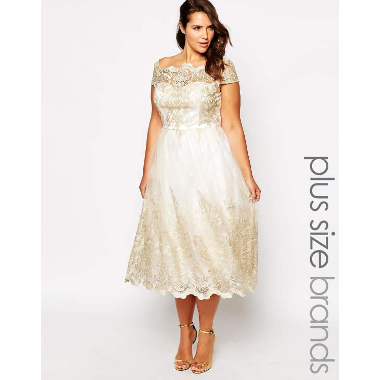 Chi Chi London Plus Premium Lace Prom Dress With Cap Sleeve | ASOS