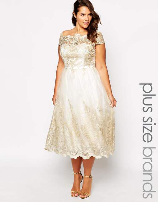 Chi Chi London Plus Premium Lace Prom Dress With Cap Sleeve ASOS