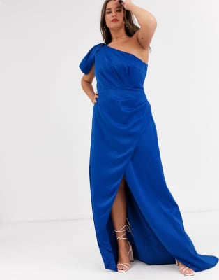 one shoulder statement maxi dress