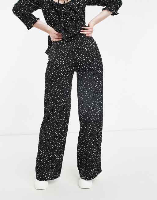 Chi Chi London polka dot wide leg trouser co-ord in black, 2 of 4