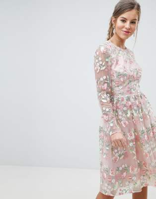 chi chi london embroidered midi dress