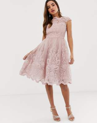 lace midi prom dress