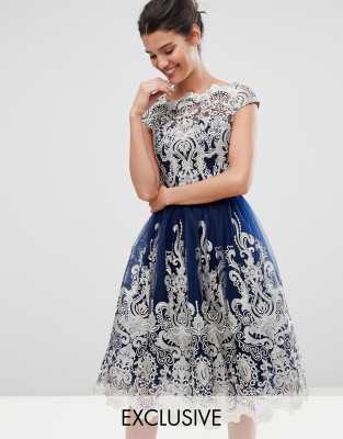 Chi chi blue lace dress hotsell