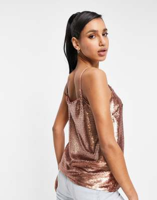 copper sequin top