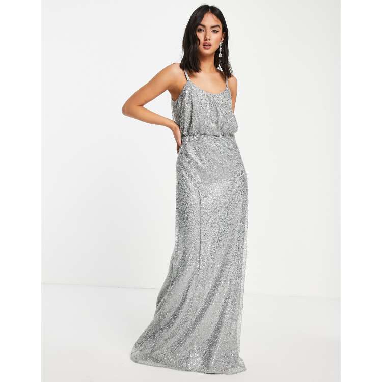 Chi Chi London sequin dress in silver