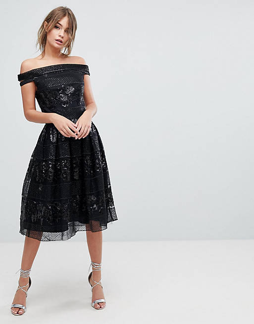 Chi Chi London Premium Lace Bandeau Midi Dress, $130, Asos