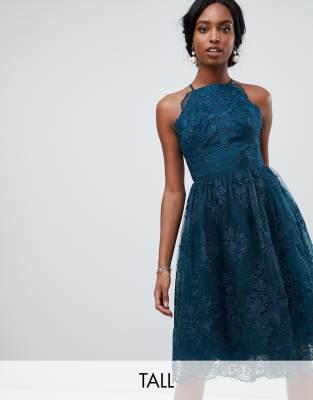 chi chi london green lace floral prom dress
