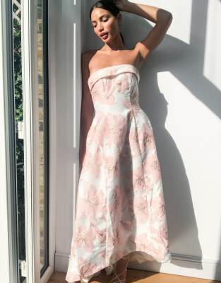 strapless bandeau maxi dress