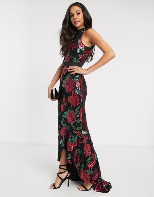 sequin embellished maxi dress