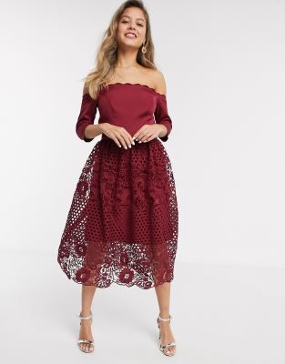 Burgundy chi chi dress sale