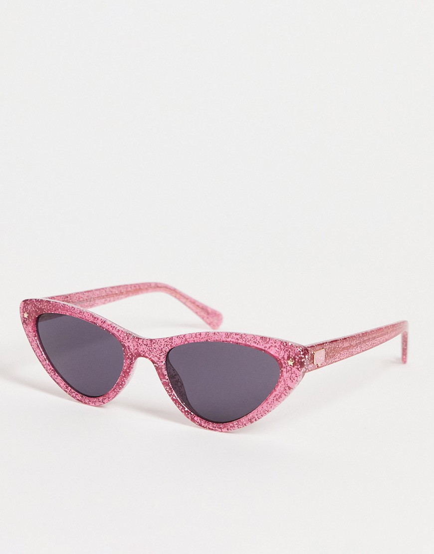 Chiara Ferragani Cat Eye Sunglasses In Pink Glitter