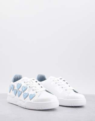 Chiara Ferragni roger heart sneakers in white and blue - ASOS Price Checker