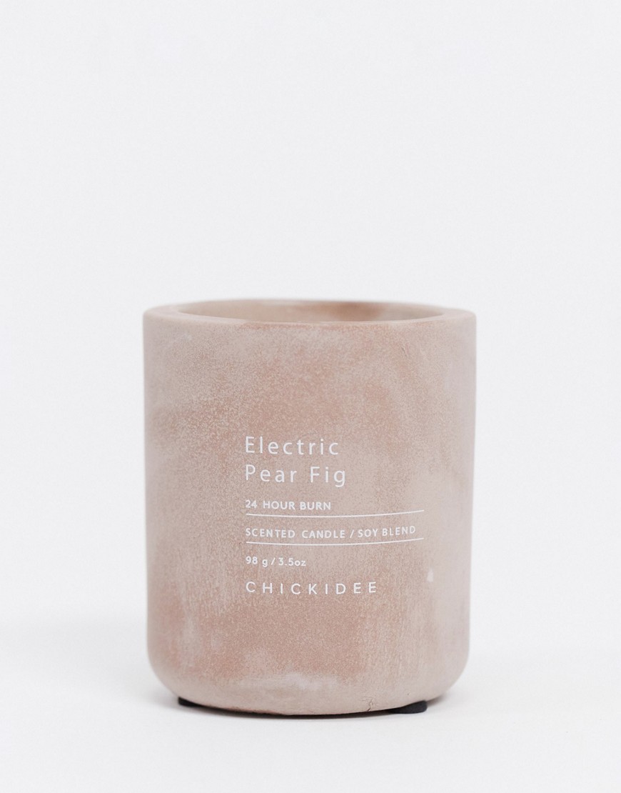 Chickidee Electric Pear Fig Mini Concrete Candle 98g/ 3.5oz-No color