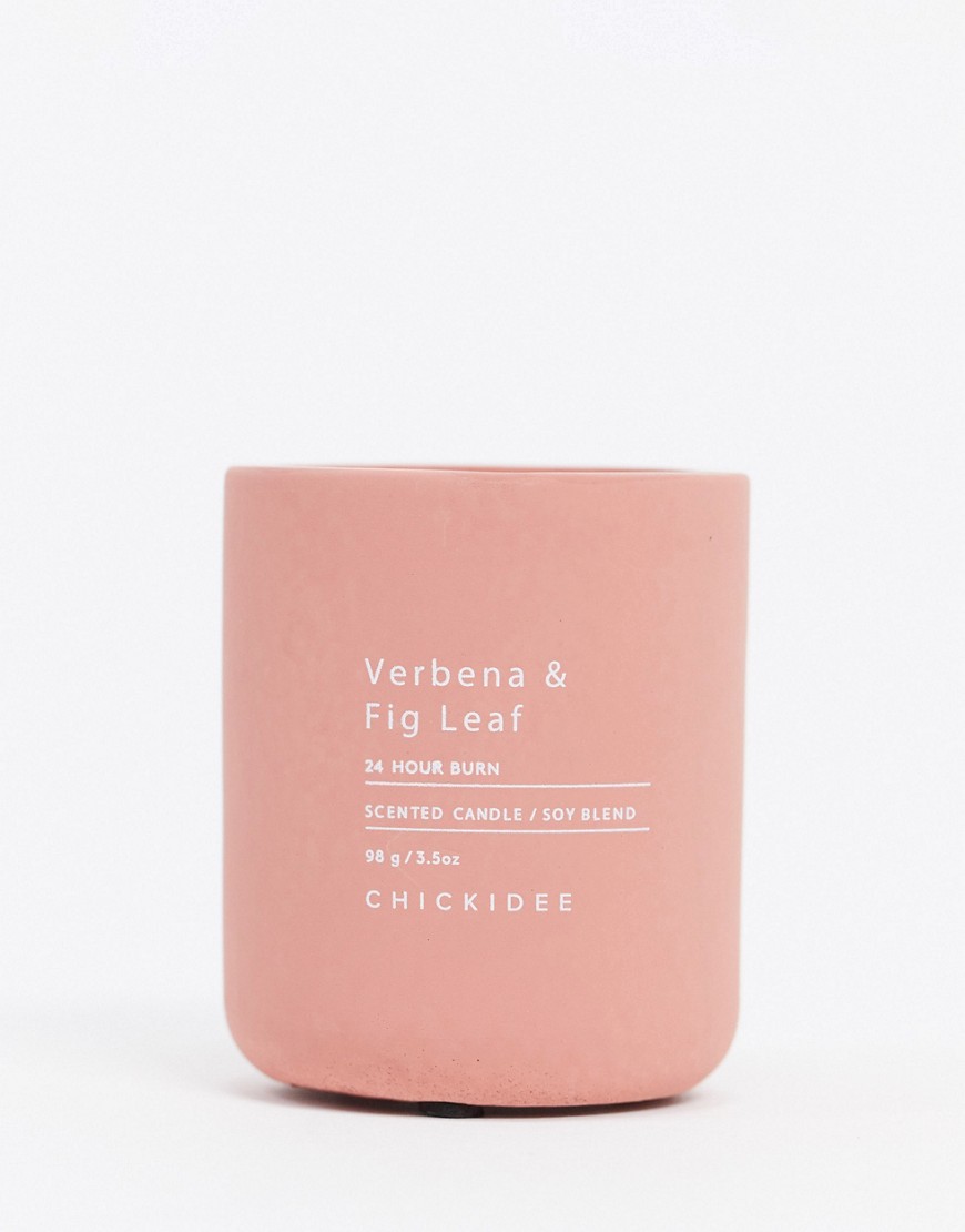 Chickidee Verbena & Fig Leaf Mini Concrete Candle 98g/ 3.5oz-No color
