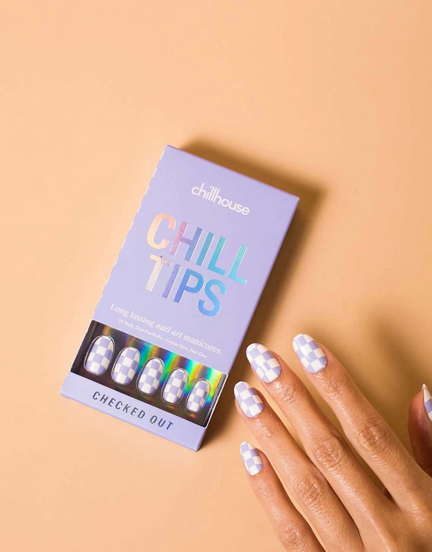 Chillhouse Chill Tips Press-on Nails in Checked Out-Multi