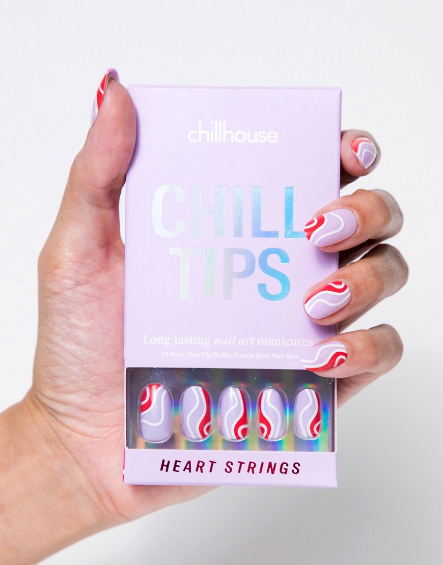 Chillhouse Chill Tips Press-on Nails in Heart Strings-Multi