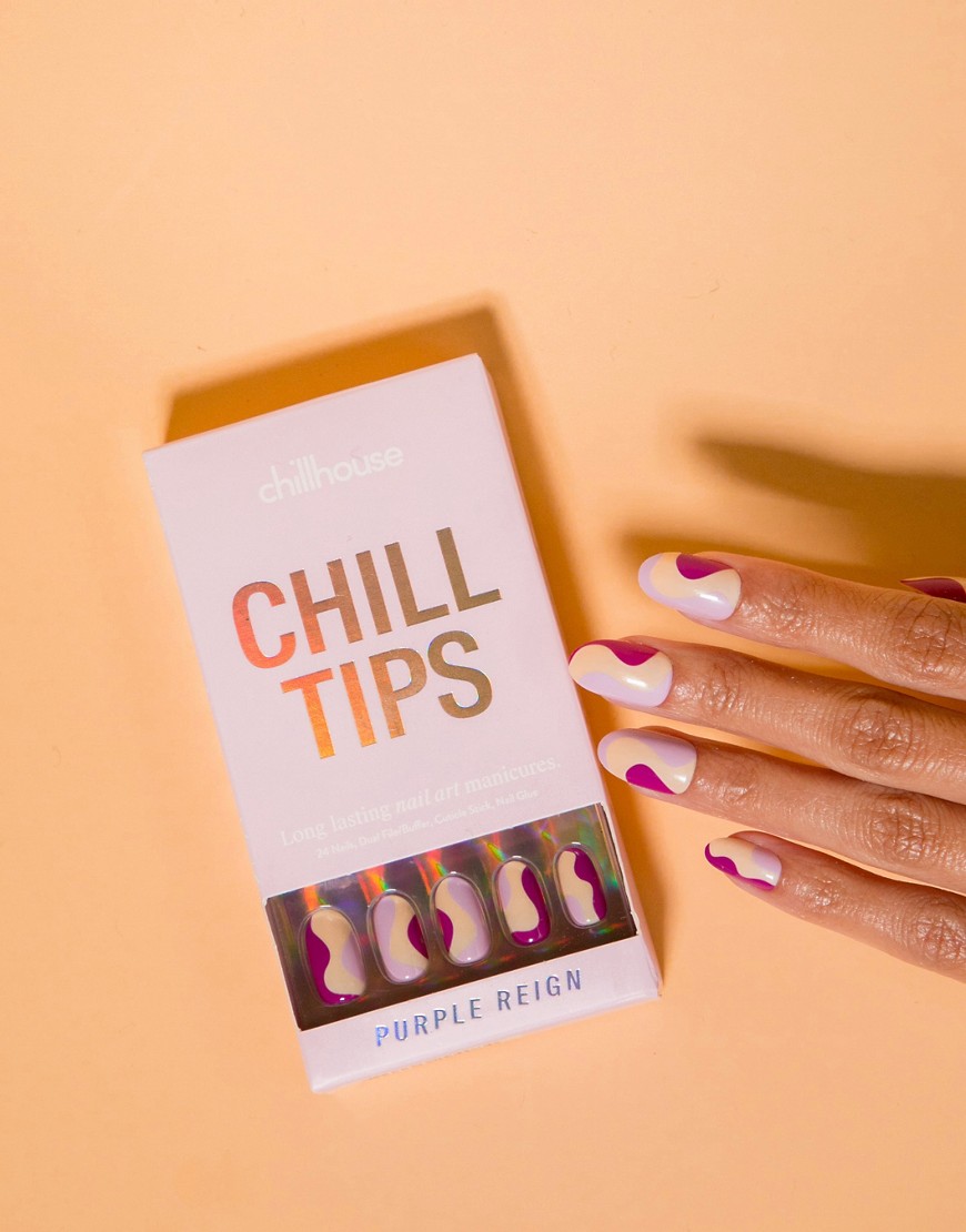 Chillhouse Chill Tips Re-useable Press-on Nails in Purple Reign-Multi