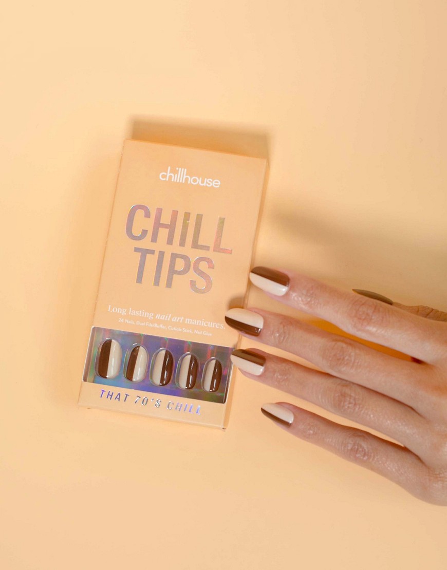 Chillhouse Chill Tips Re-useable Press-on Nails in That 70's Chill-Multi