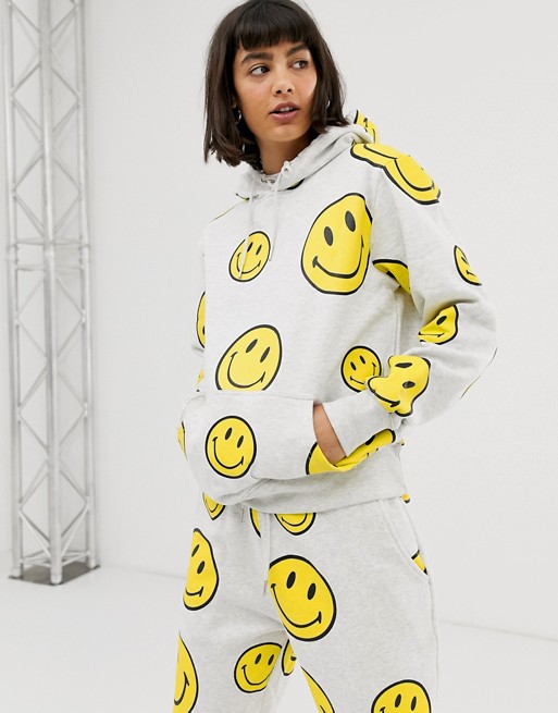 Chinatown Market oversized hoodie with all over smiley print