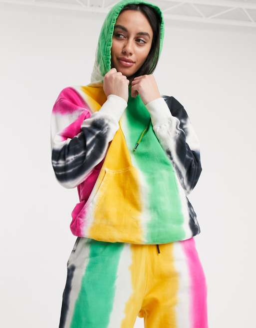 Chinatown Market oversized tie dye print hoodie two-piece