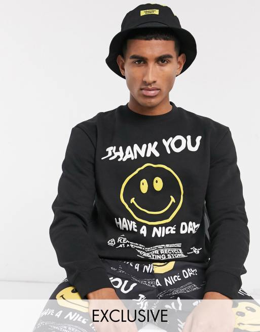 Chinatown Market - Smiley Twisted - Sort sæt med Have A Nice Day-slogan, 2 af 3