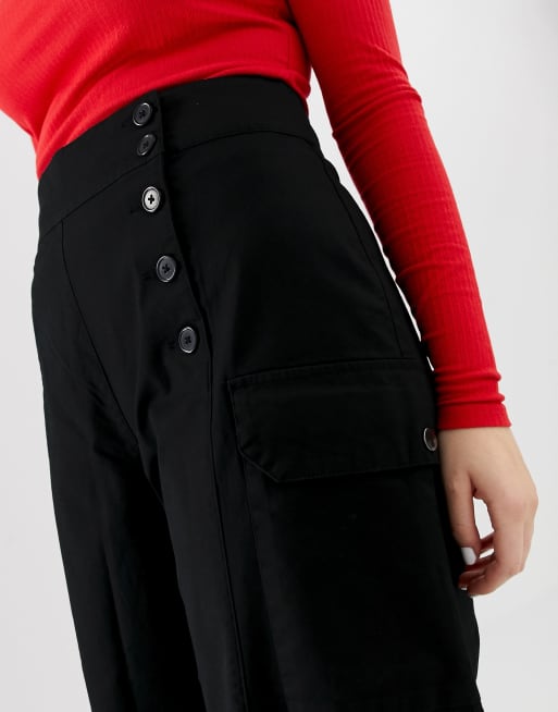Chinobukser med vide ben og lommer fra ASOS DESIGN Curve, 3 af 4