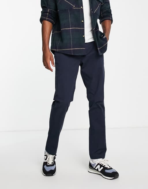 Chinos azul marino celestial de corte pitillo de sarga de Abercrombie & Fitch