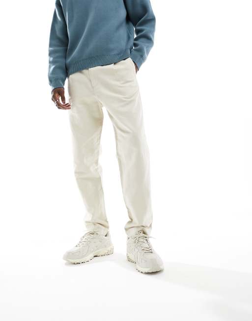 Chinos beis de corte slim de mezcla de lino de Selected Homme 