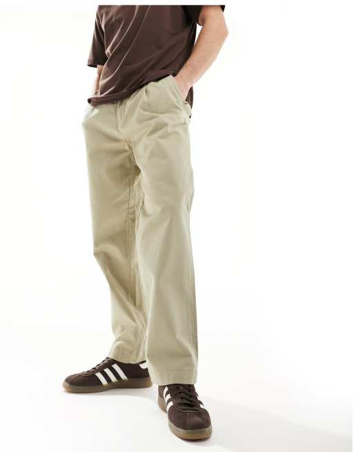 Chinos beis de corte suelto con cintura elástica de Jack & Jones 