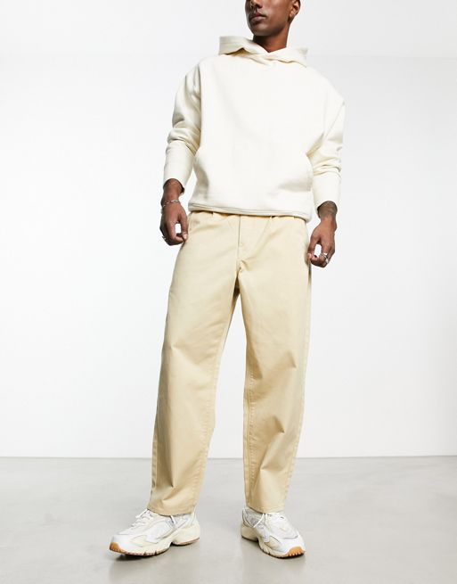 Essentials - Pantalones chinos plisados para hombre con