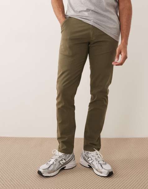 Chinos caquis de pernera recta de sarga Elm de Farah - view 1