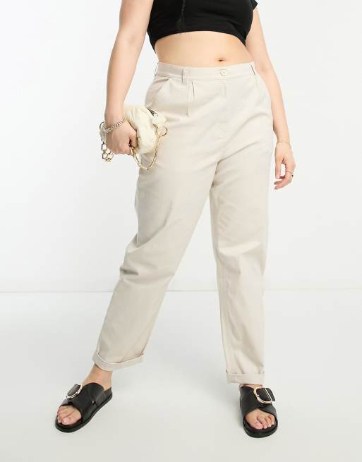 Chinos color piedra clásicos de ASOS DESIGN Curve