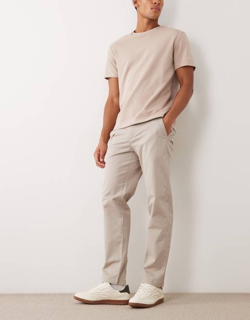 Chinos color piedra de corte recto de New Look