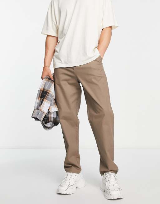 Chinos color piedra oscuro de corte skater de ASOS DESIGN